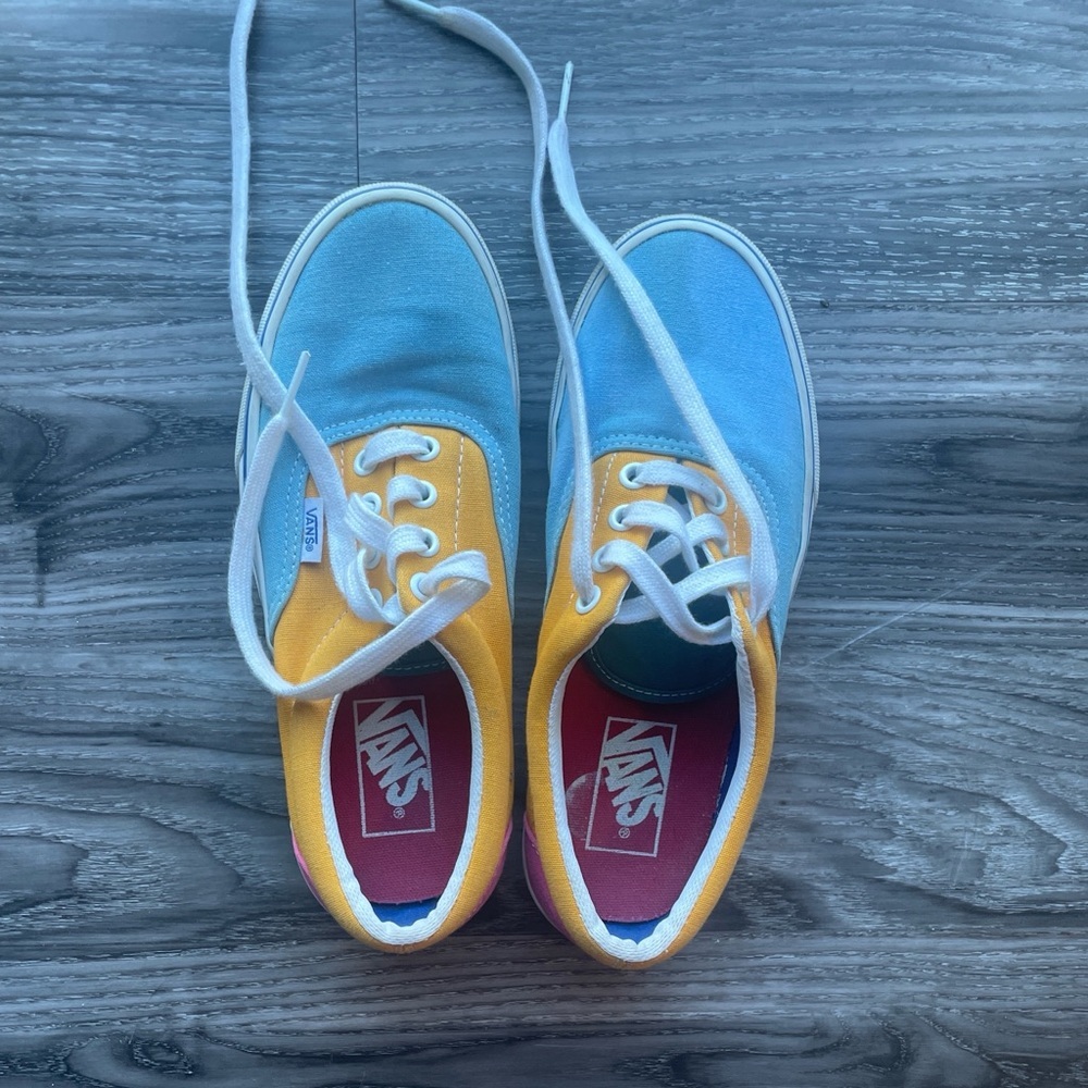 Vans Men's Era Low Colorblock Multi/Bright Canvas Skate Shoes Sneakers Size 5
